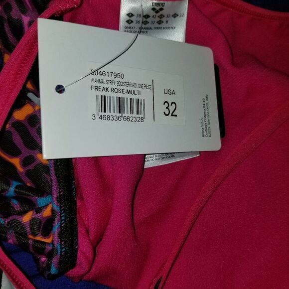 Arena Women's ANIMAL STRIPE BOOSTER BACK ONE PIECE Swimsuit Waterpolo 32 - Picture 5 of 12